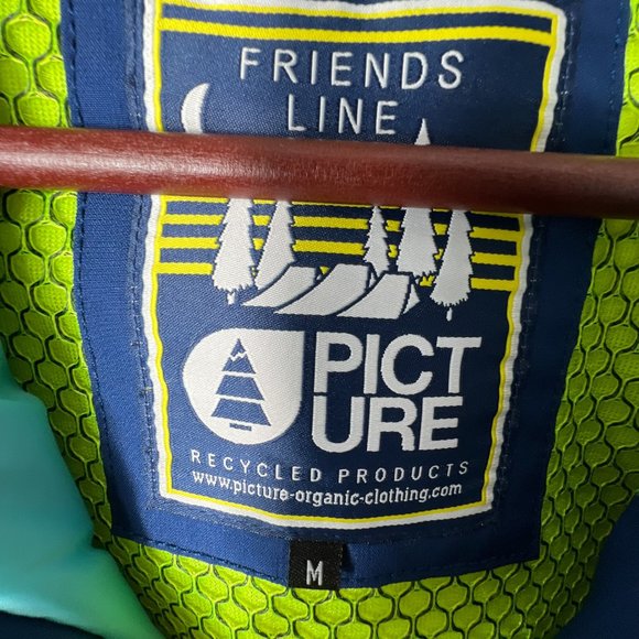 Picture Friends Line Grey/Blue Snowboard Ski Jacket Woman's M - Picture 6 of 8